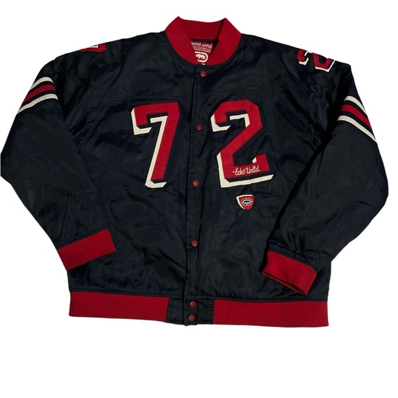 Ecko Unlimited Black and Red Varsity Bomber Jacket - Picture 1 of 8